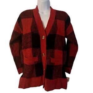 Style & Co Buffalo Check Cardigan